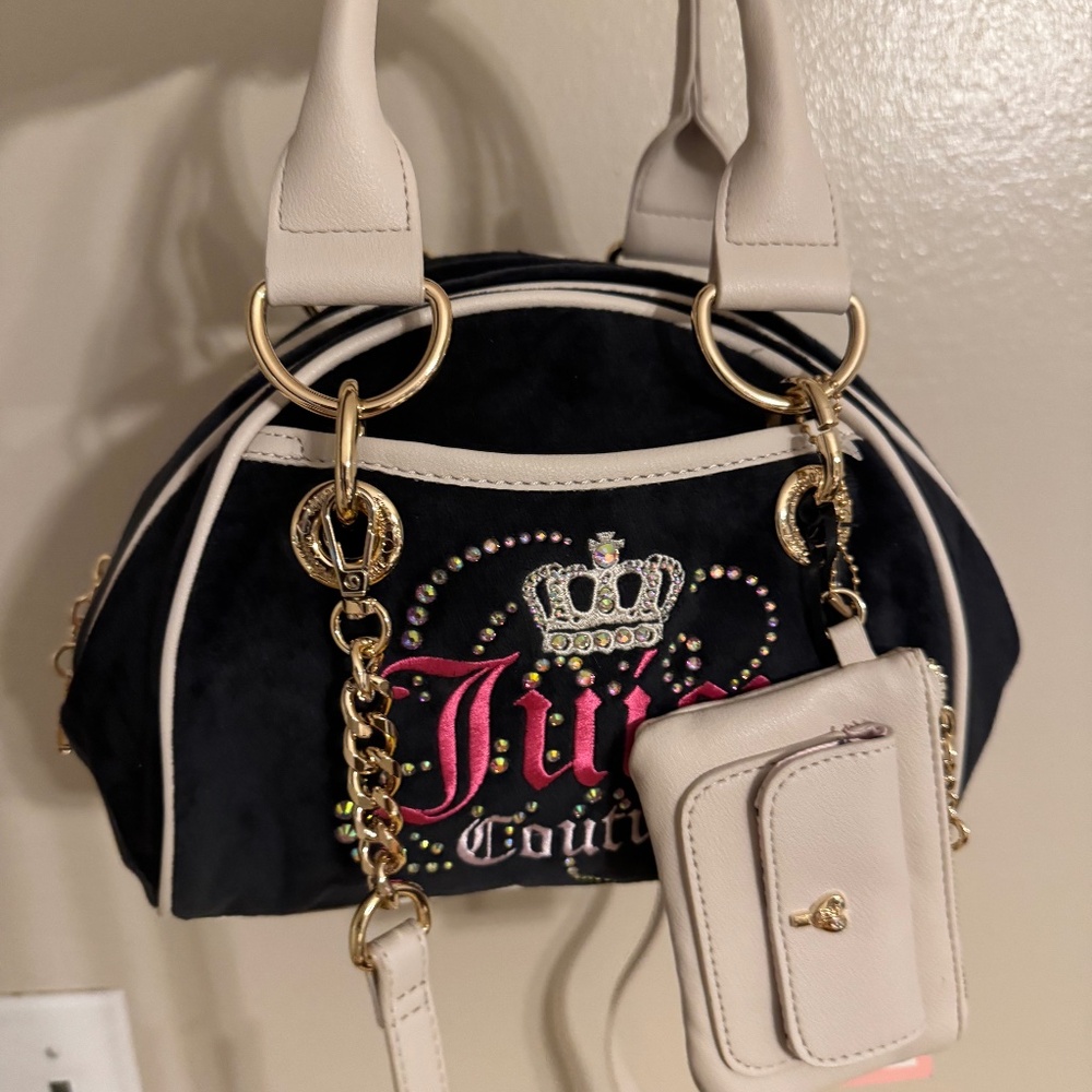 NWT Juicy Couture Dreamy Juicy Satchel Bag in Liquorice/Crystal (SECOND BAG)